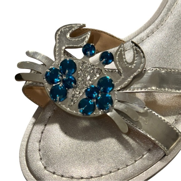 Kate Spade Silver Jeweled Crab Embellished Slide Sandals Size 8 - Picture 3 of 9